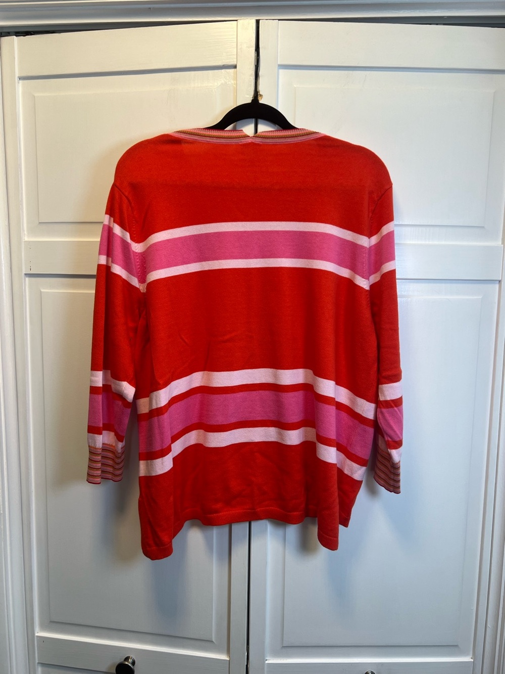 CAbi Women’s Cadet Red And Pink Striped Pullover Size Large - Picture 6 of 10